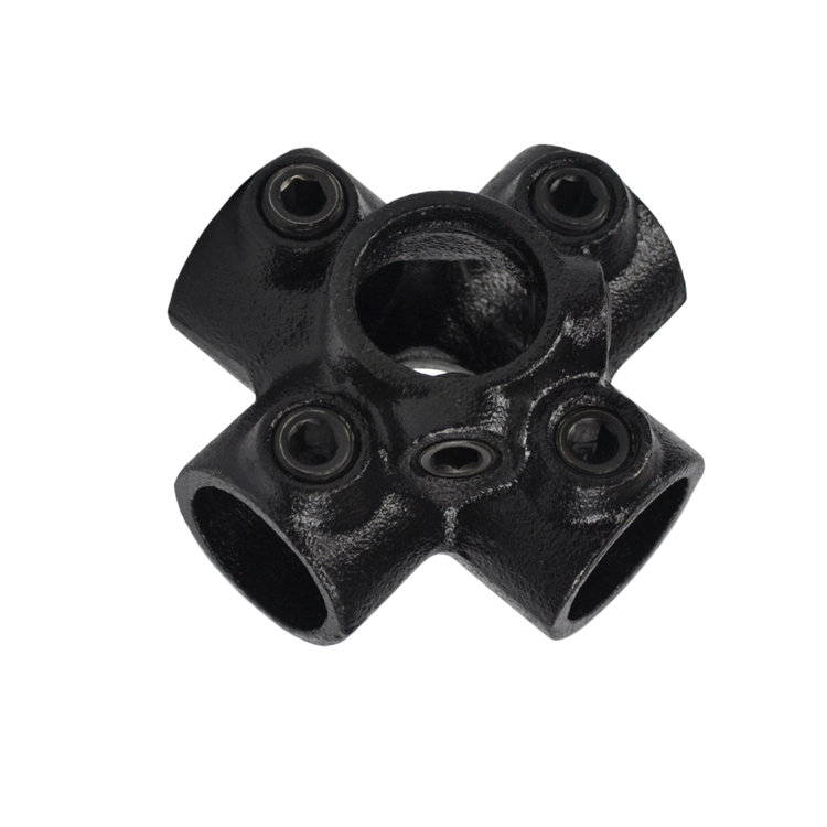 Karton Rohrverbinder Kreuzstück für Stützrohr - Schwarz-B / 26,9 mm