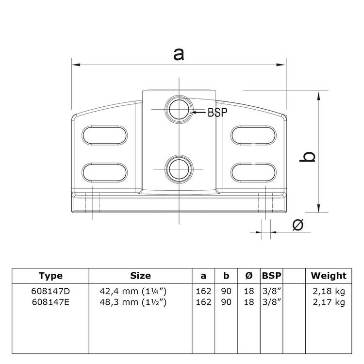 Karton Rohrverbinder Trittrand Fußplatte-D / 42,4 mm