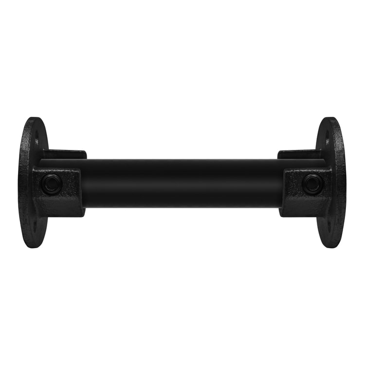 Rohrverbinder Fußplatte rund mit Einlage (Set) - Schwarz