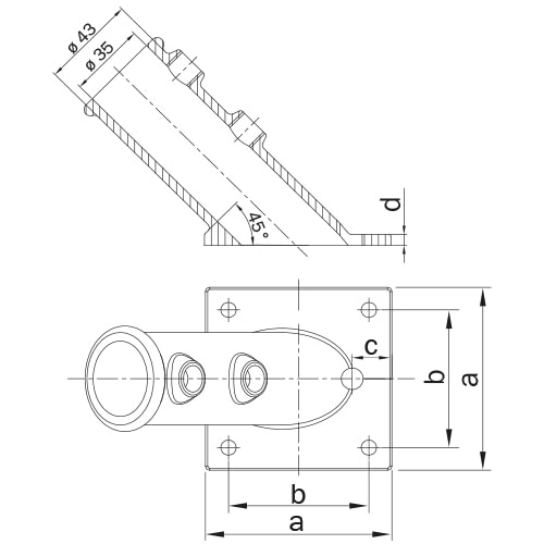 Rohrverbinder Fahnenmast-C / 33,7 mm
