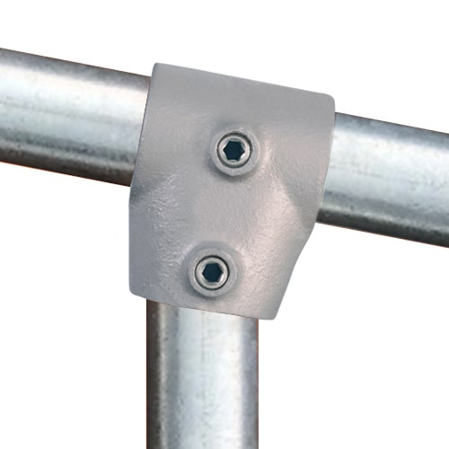 Rohrverbinder T-Stück kurz - variabler Winkel 0° - 11°-E / 48,3 mm