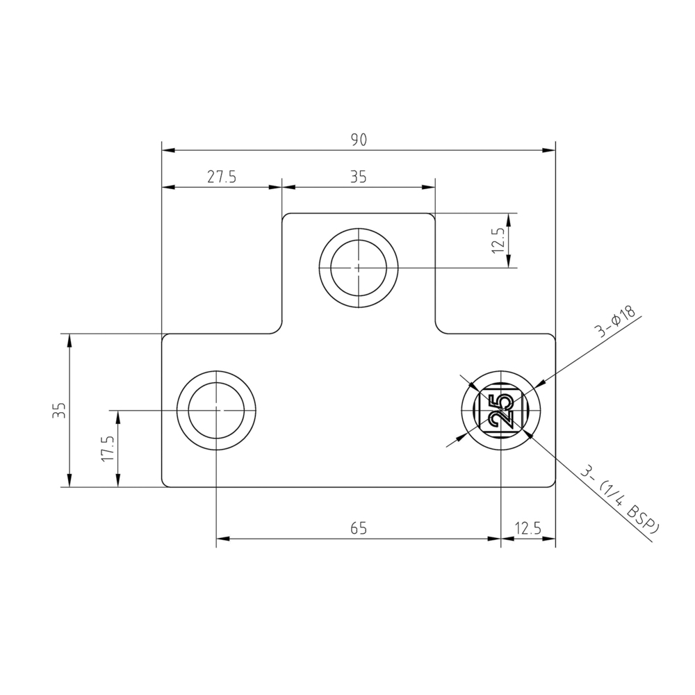 Rohrverbinder T-Stück Lang - quadratisch 