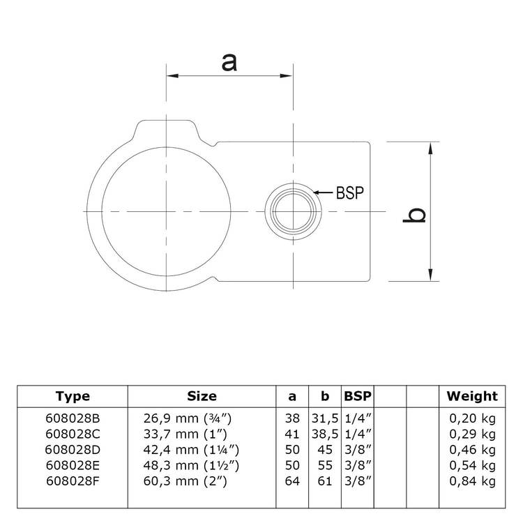 Rohrverbinder Kreuzstück vorgesetzt 90°-B / 26,9 mm