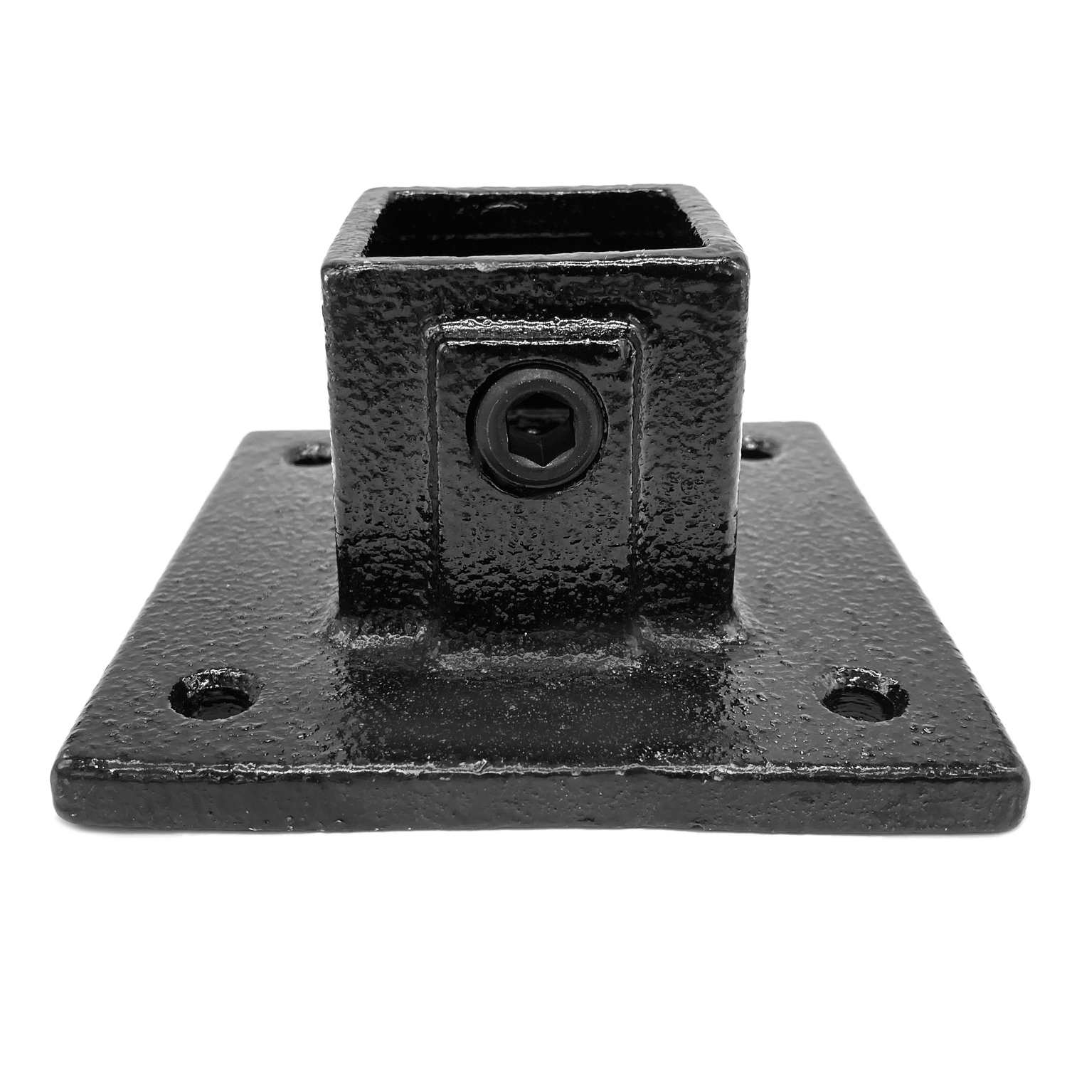 Rohrverbinder Fußplatte – Schwarz – quadratisch - 40 mm