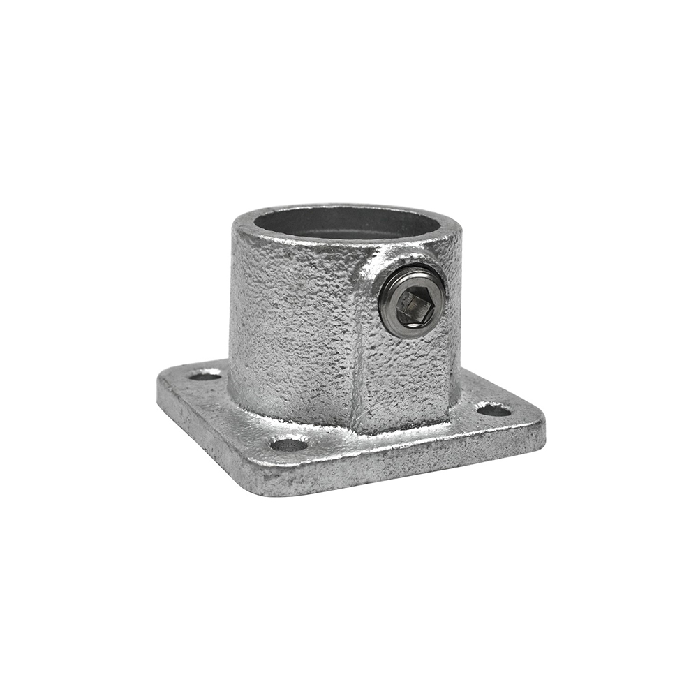 Karton Rohrverbinder Quadratische Fußplatte durchgehend-C / 33,7 mm