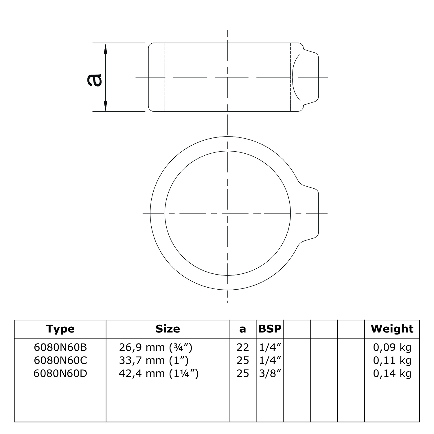 Rohrverbinder Stellring Sicherungsring - unbehandelt-B / 26,9 mm