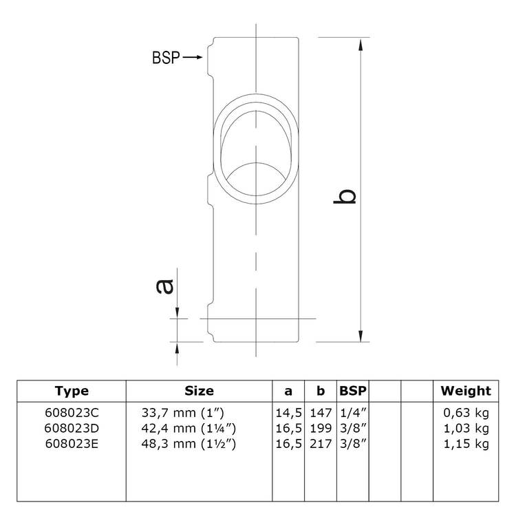 Rohrverbinder Kreuzstück für Gefälle 30° - 45°-D / 42,4 mm