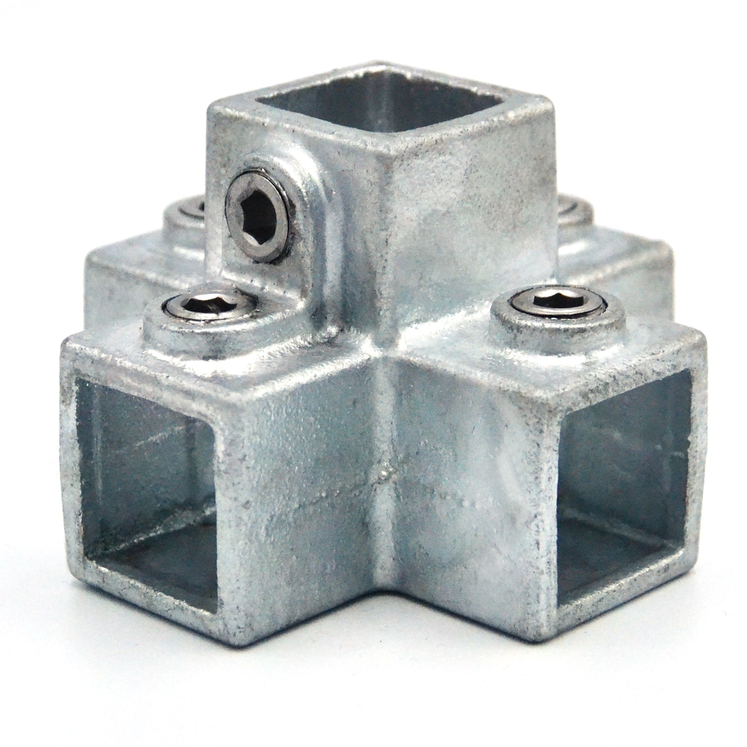 Rohrverbinder Kreuzstück für Stützrohr - quadratisch - 25 mm