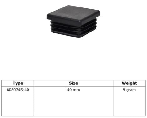 Rohrverbinder Stopfen Kunststoff - quadratisch - 25 mm