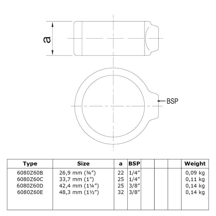 Karton Rohrverbinder Stellring Sicherungsring - Schwarz