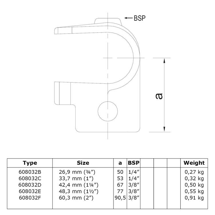 Rohrverbinder T-Stück offen-F / 60,3 mm