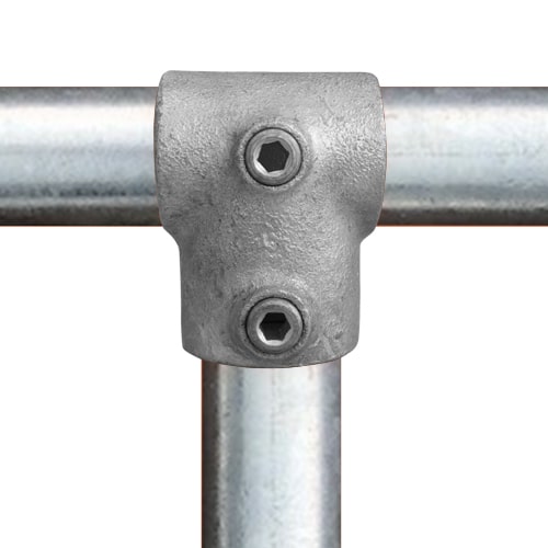 Rohrverbinder T-Stück kurz - Kombinationsmaß-FE / 60,3 mm - 48,3 mm