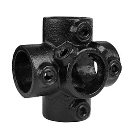 Karton Rohrverbinder Kreuzstück für Stützrohr - Schwarz-B / 26,9 mm