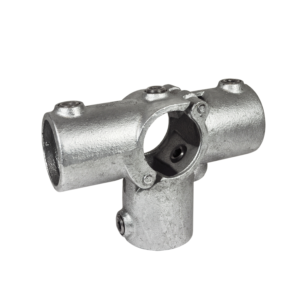 Karton Rohrverbinder offenes klappbares T-Stück mit Seitenausgang-E / 48,3 mm