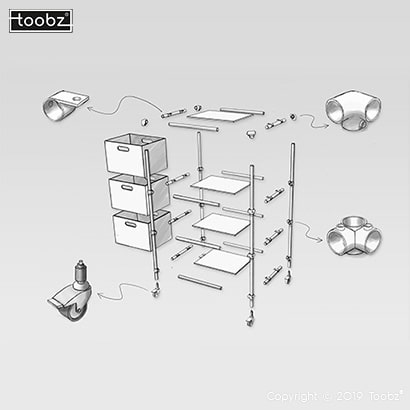 Badezimmertrolley Köln: 26,9mm / silber