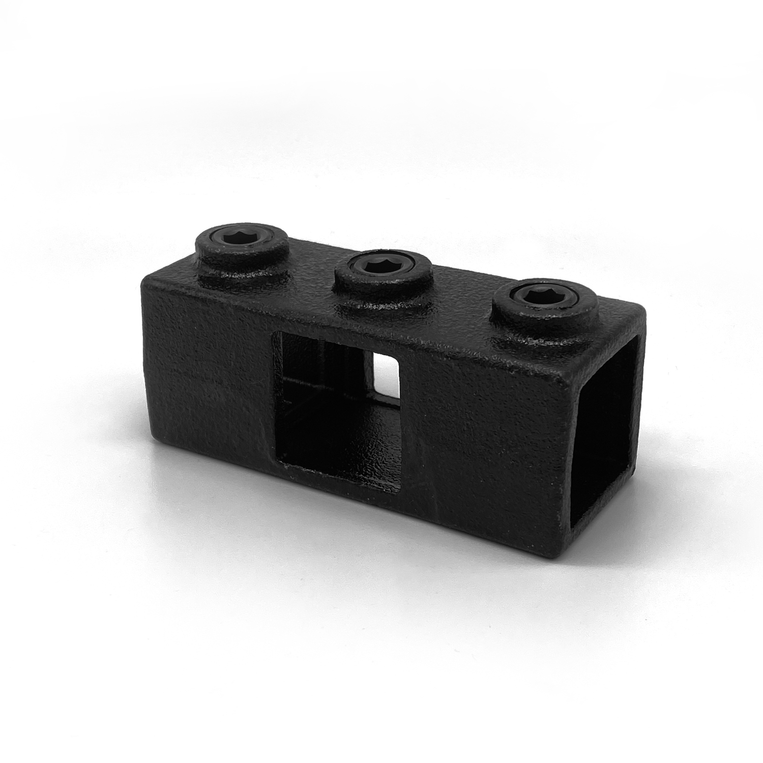 Rohrverbinder Kreuzstück durchgehend – Schwarz - quadratisch - 40 mm