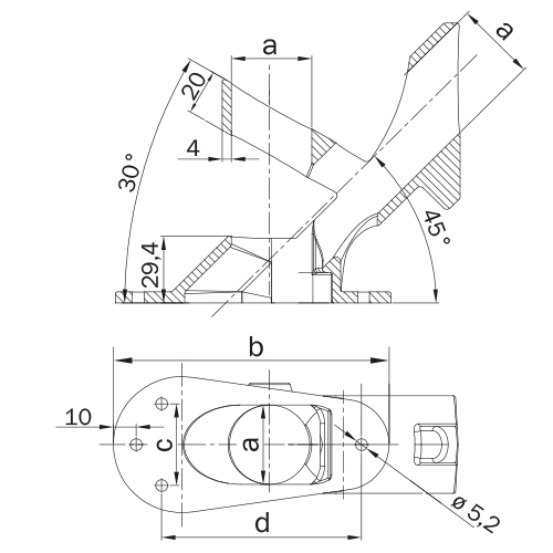 Karton Rohrverbinder Fahnenmast variabel-C / 33,7 mm