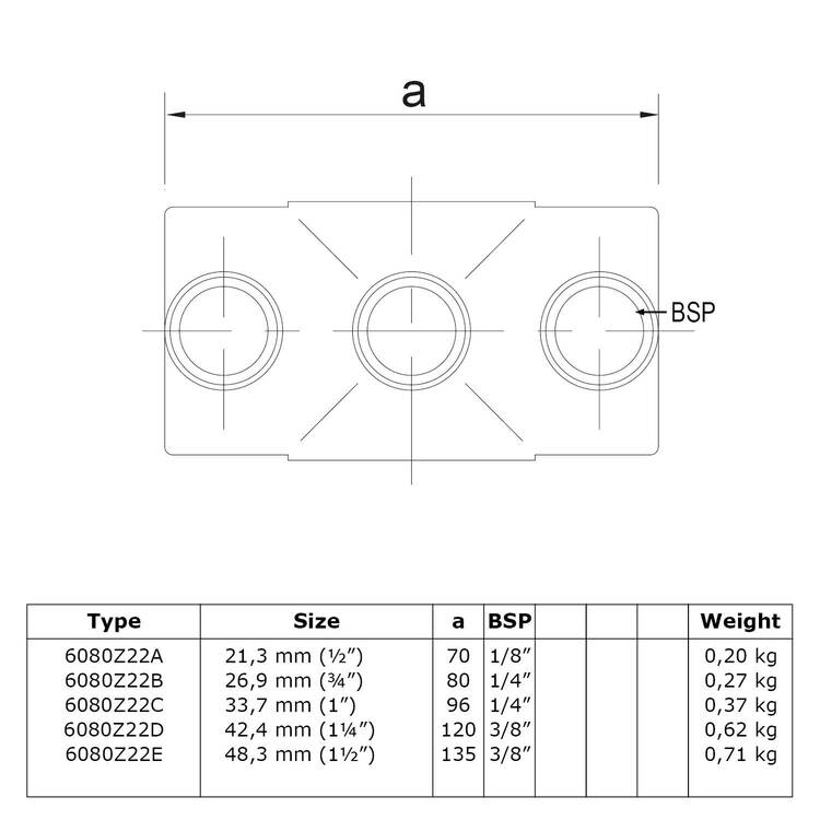 Karton Rohrverbinder Kreuzstück durchgehend - Schwarz-E / 48,3 mm