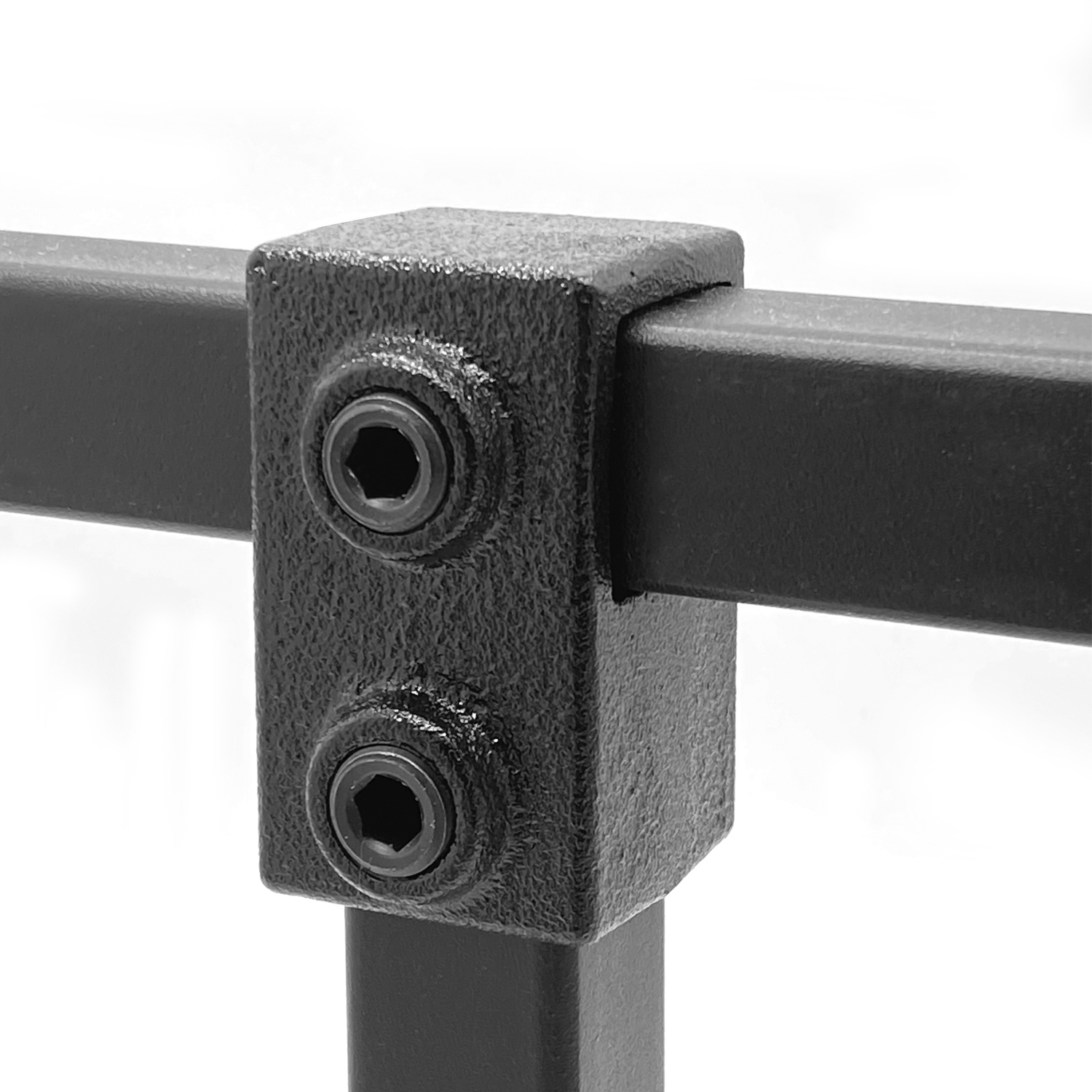 Rohrverbinder T-Stück kurz – Schwarz - quadratisch - 40 mm