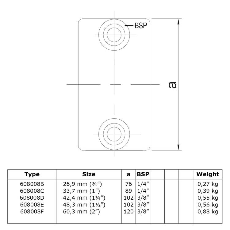 Karton Rohrverbinder Verlängerungsstück außen-C / 33,7 mm