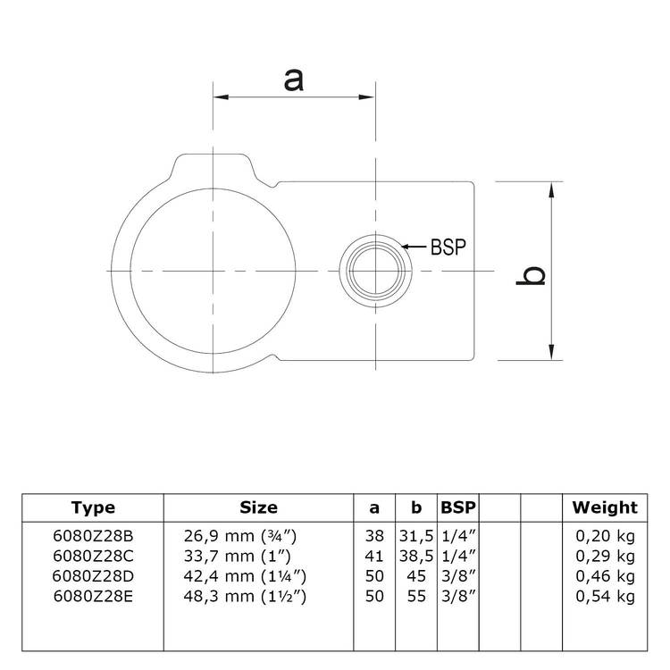 Rohrverbinder Kreuzstück vorgesetzt 90° - Schwarz-B / 26,9 mm