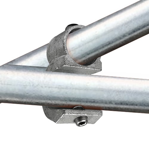 Rohrverbinder Kreuzstück offen mit Einlage-E / 48,3 mm