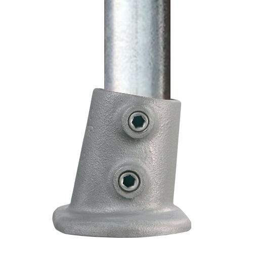 Rohrverbinder Fußplatte oval variabler Winkel 0° - 11°-E / 48,3 mm